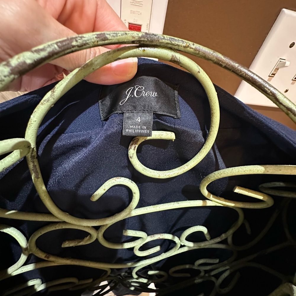 J. Crew Navy Wrap Mini Dress with Tie Waist - Picture 6 of 12